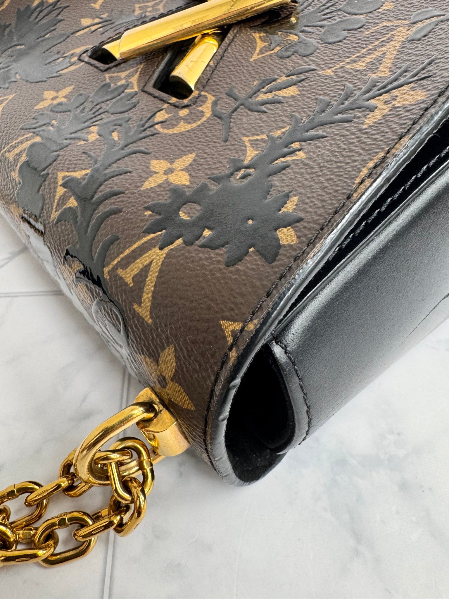 Louis Vuitton Blossom Monogram Coated Canvas Twist MM Bag
