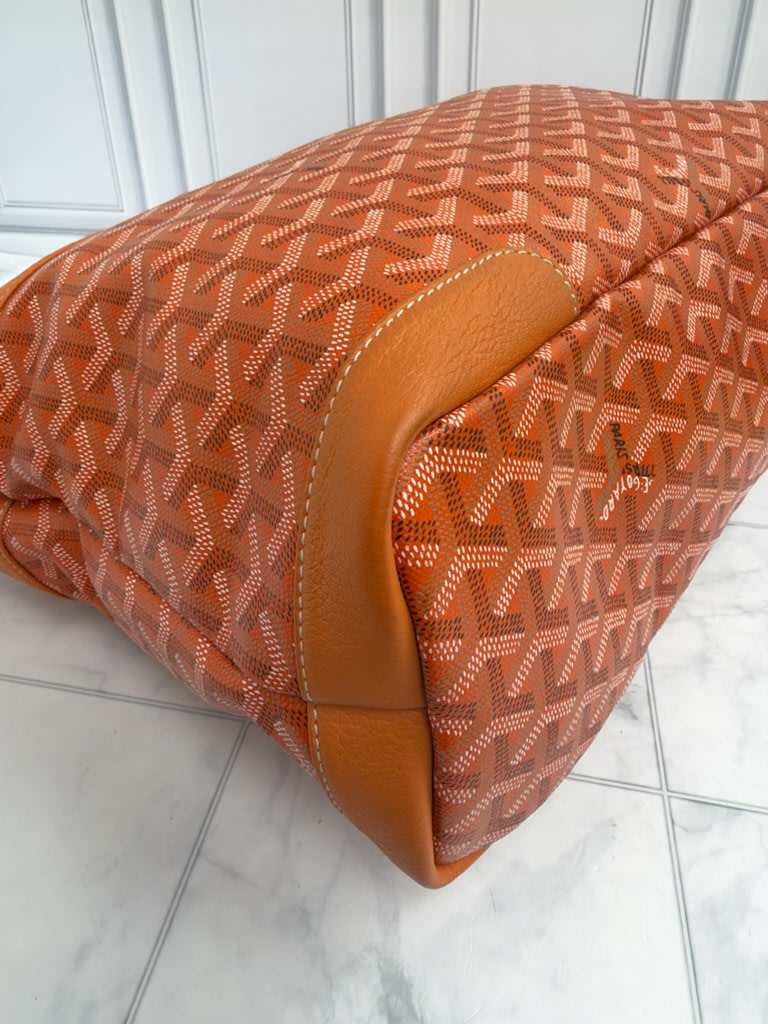 Goyard Orange Goyardine Grenadine Hobo Bag