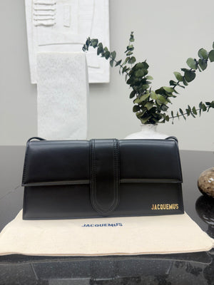 BRAND NEW - Jacquemus Black Leather Le Bambino Long Shoulder Bag