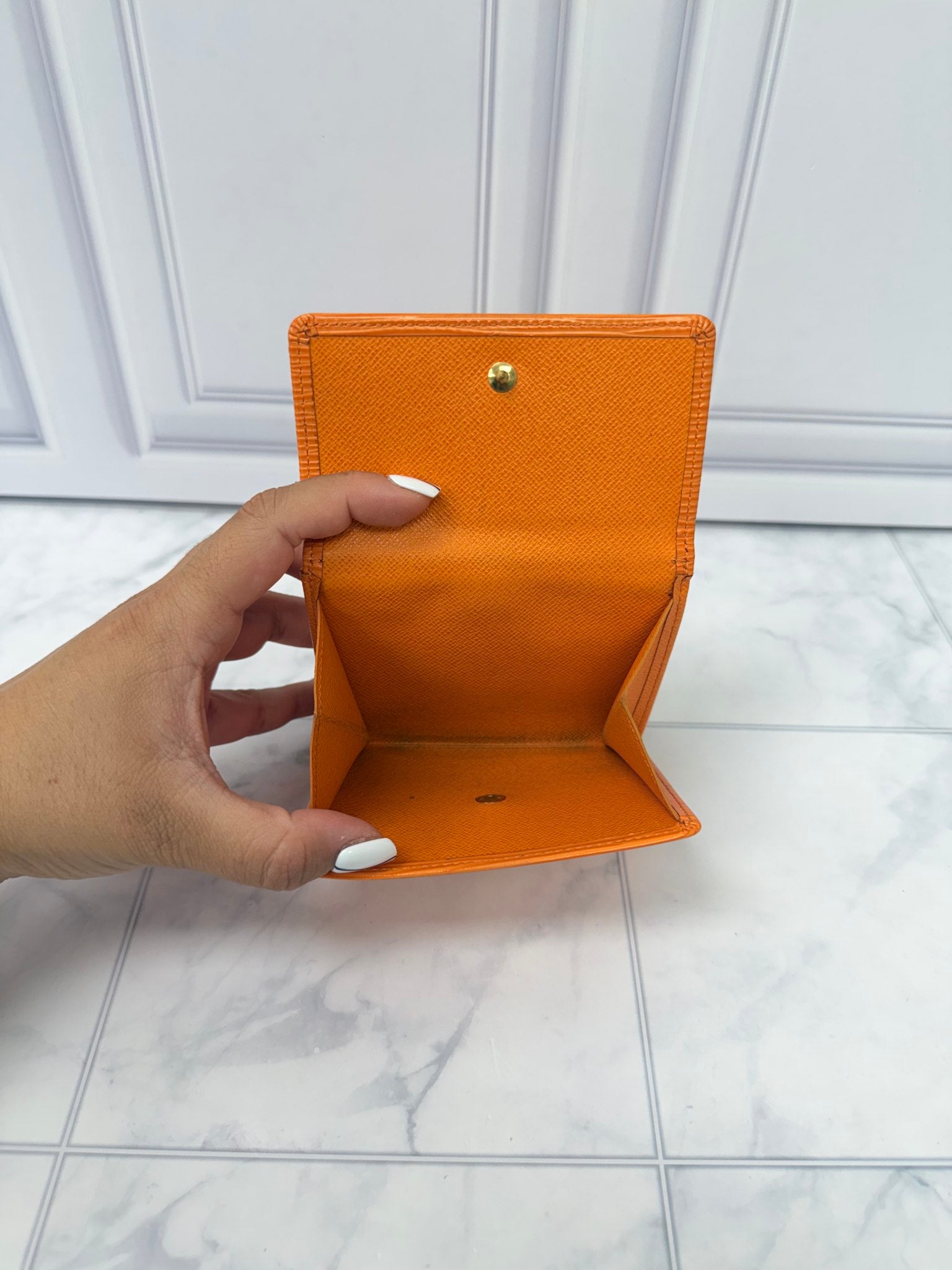 Louis Vuitton Orange Epi Leather  Compact Wallet 