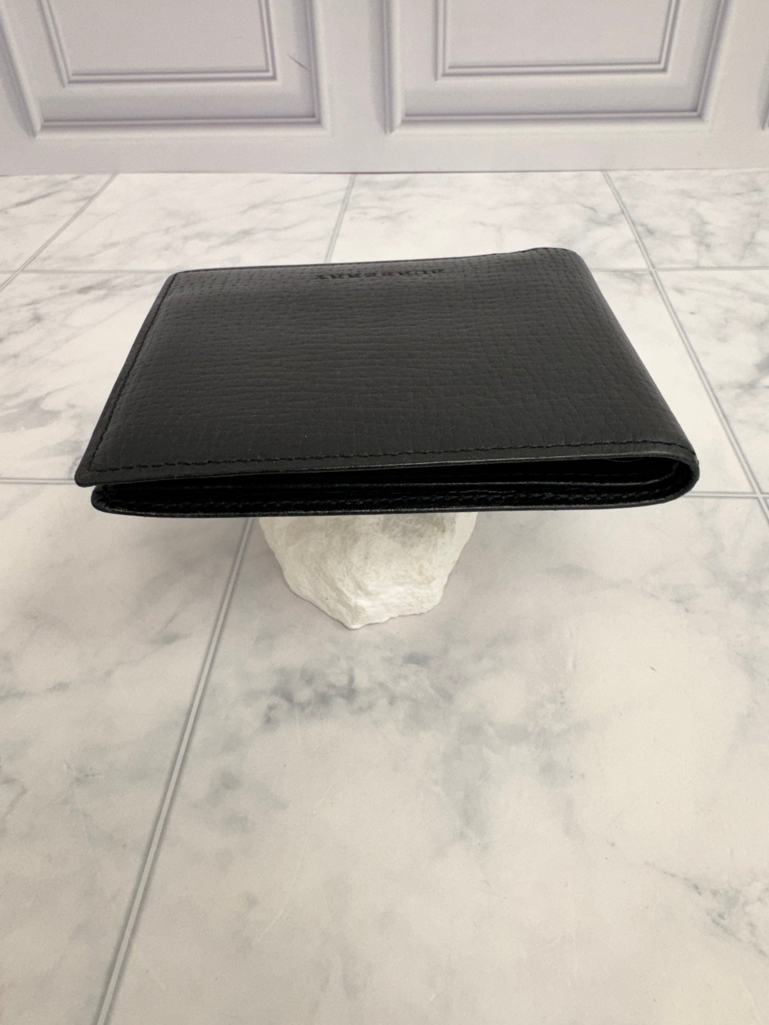Burberry Black Grained Leather Bifold Wallet