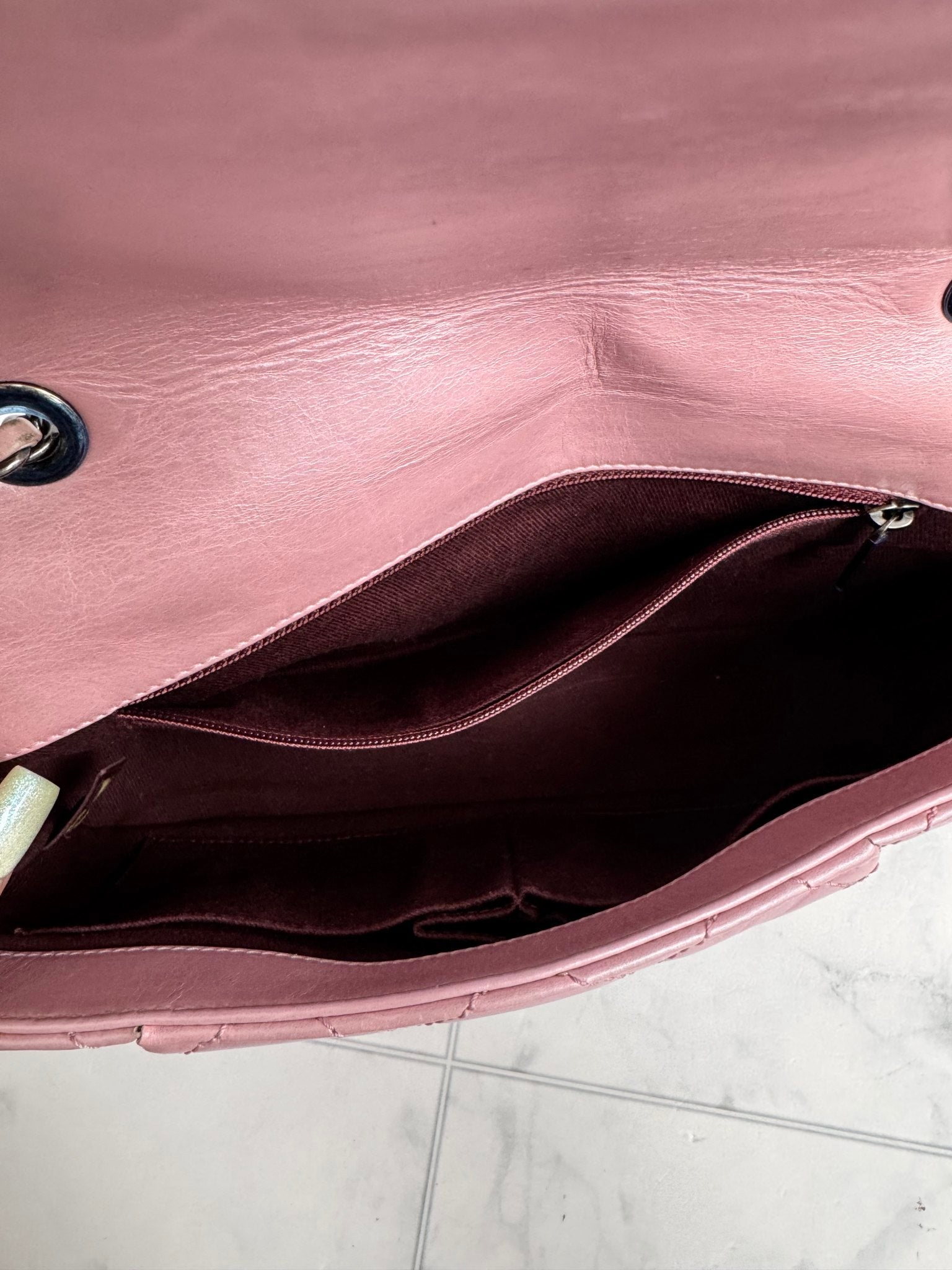 Chanel Metallic Pink Quilted Leather Coco Pleats Flap Bag