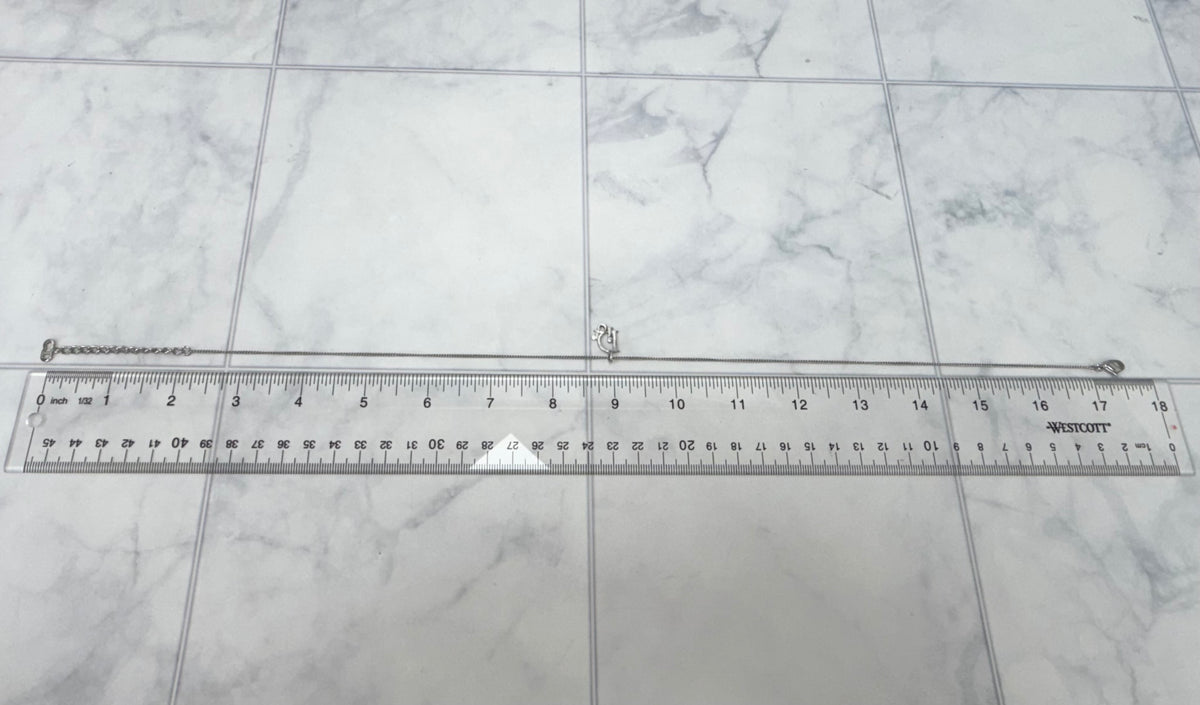 Dior Silver Tone Logo Necklace