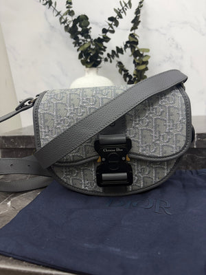 Christian Dior Grey Jacquard Gallop Bag