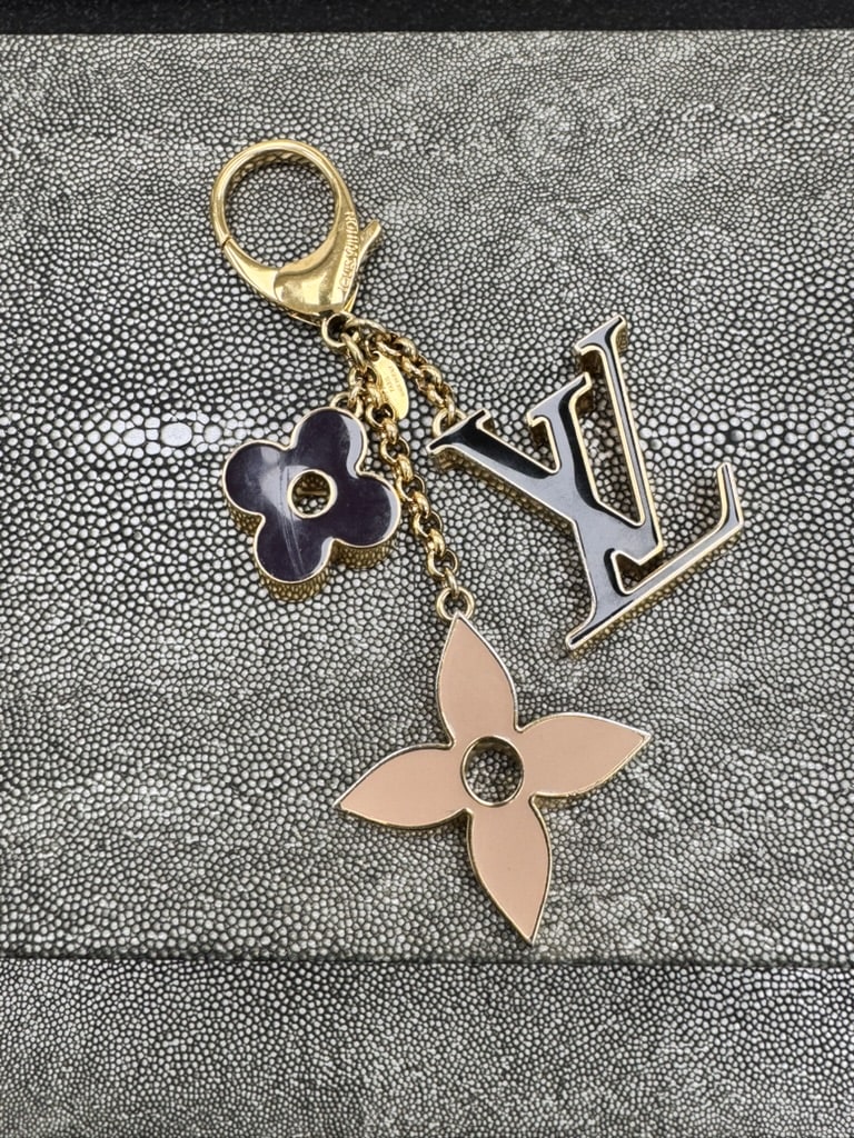 Louis Vuitton Gold Multicolor Fleur De Monogram Bag Charm