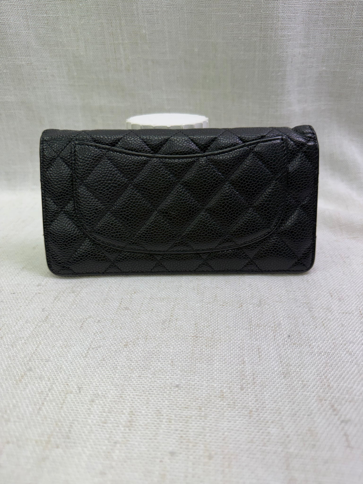 Chanel Black Quilted Caviar Long Wallet