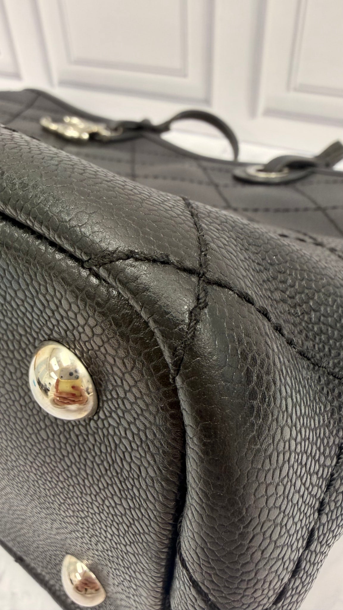Chanel Black Caviar Leather Shopping Fever Tote 
