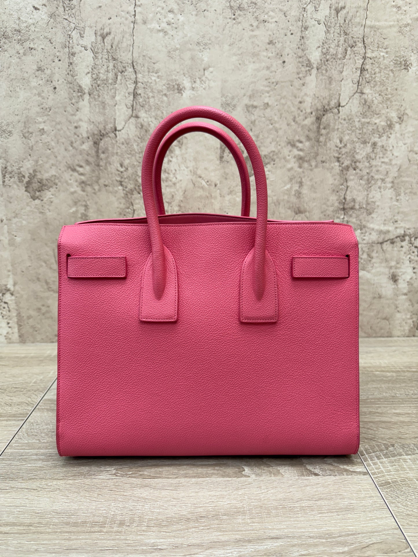 Saint Laurent YSL Pink Leather Sac de Jour Bag 