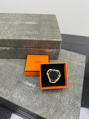 Hermes Gold Tone Regate Chaine d'Ancre Scarf Ring