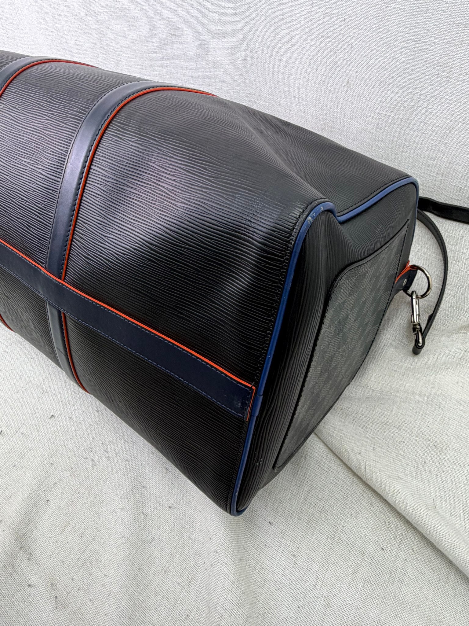 Louis Vuitton Black Epi & Damier Graphite Keepall 50 Bandouliere