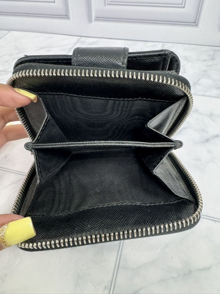 Prada Black Nylon Compact Zippy Wallet