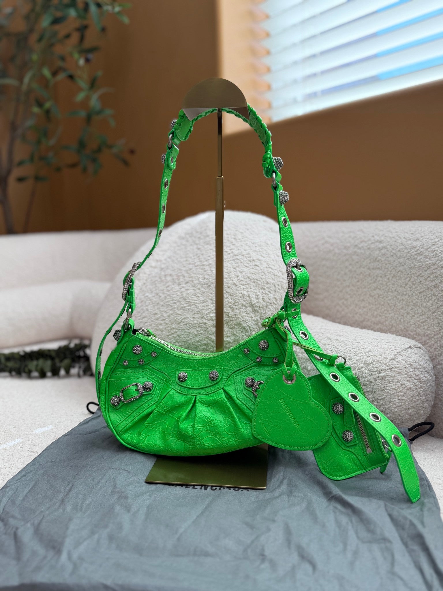 LIKE NEW Balenciaga Green Le Cagole Shoulder Bag