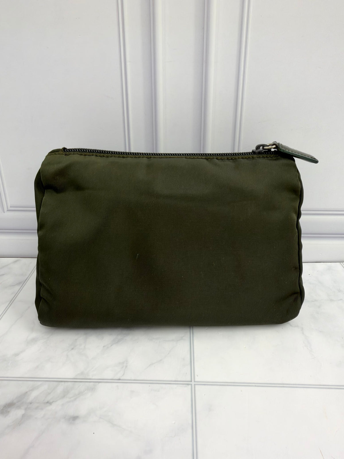 Prada Green Nylon Zippy Cosmetic Pouch