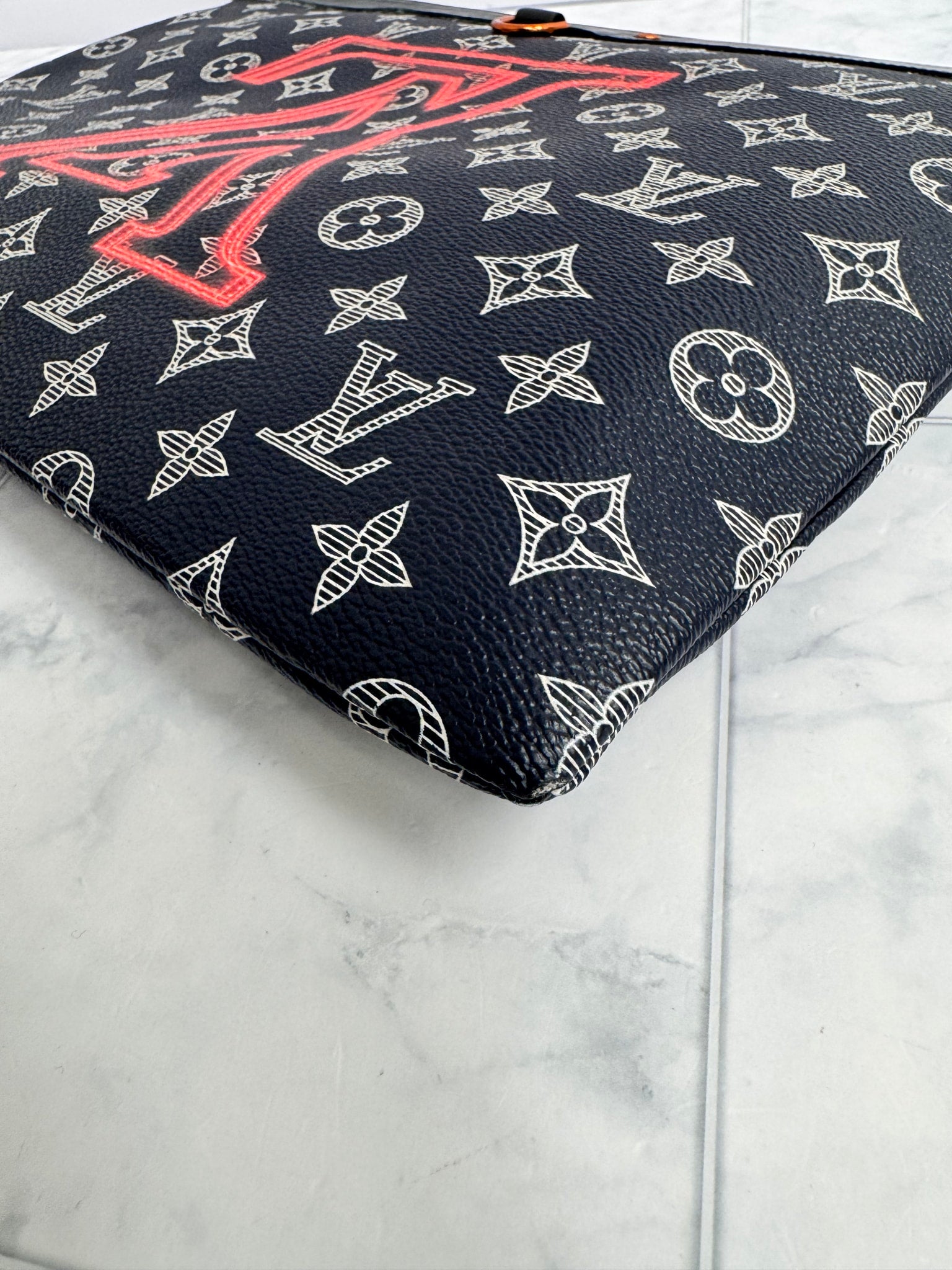 Louis Vuitton Navy Blue Monogram Upside Down Pochette Apollo GM