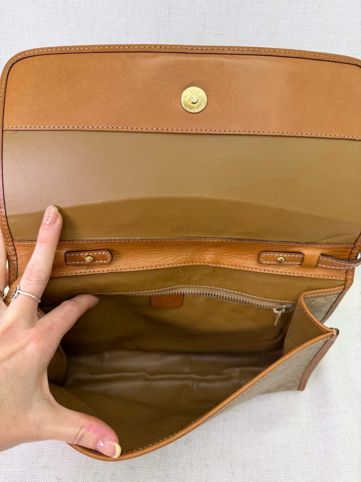 Celine Vintage Macadam Coated Canvas Crossbody Bag