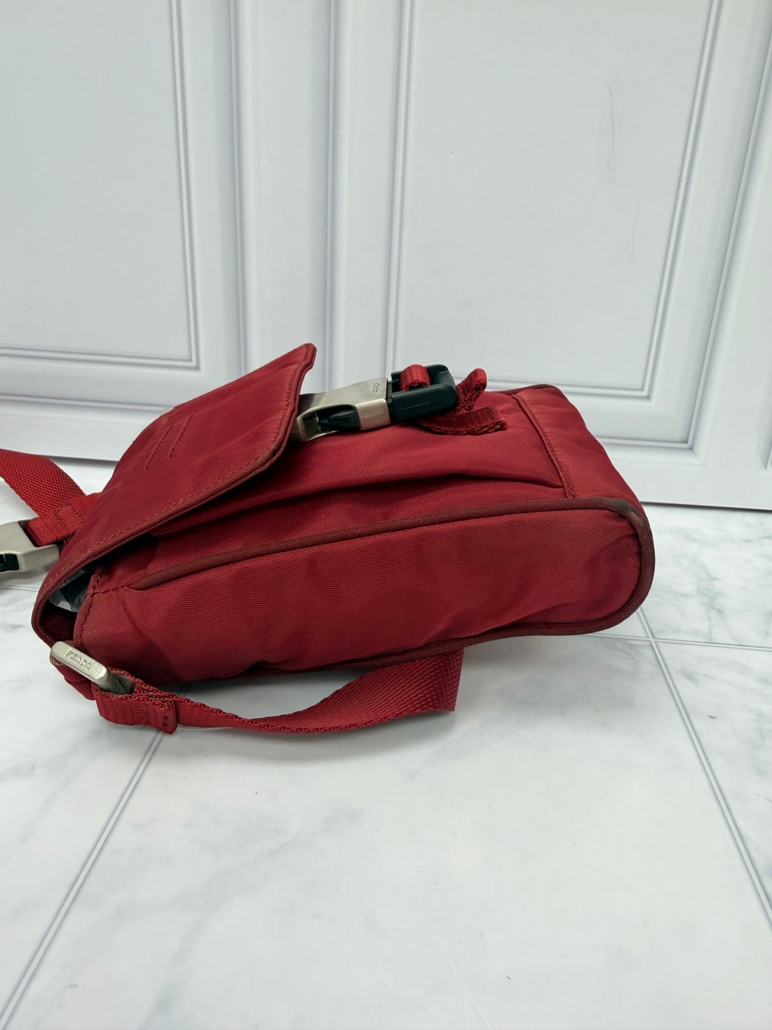 Prada Red Nylon Mini Crossbody Bag