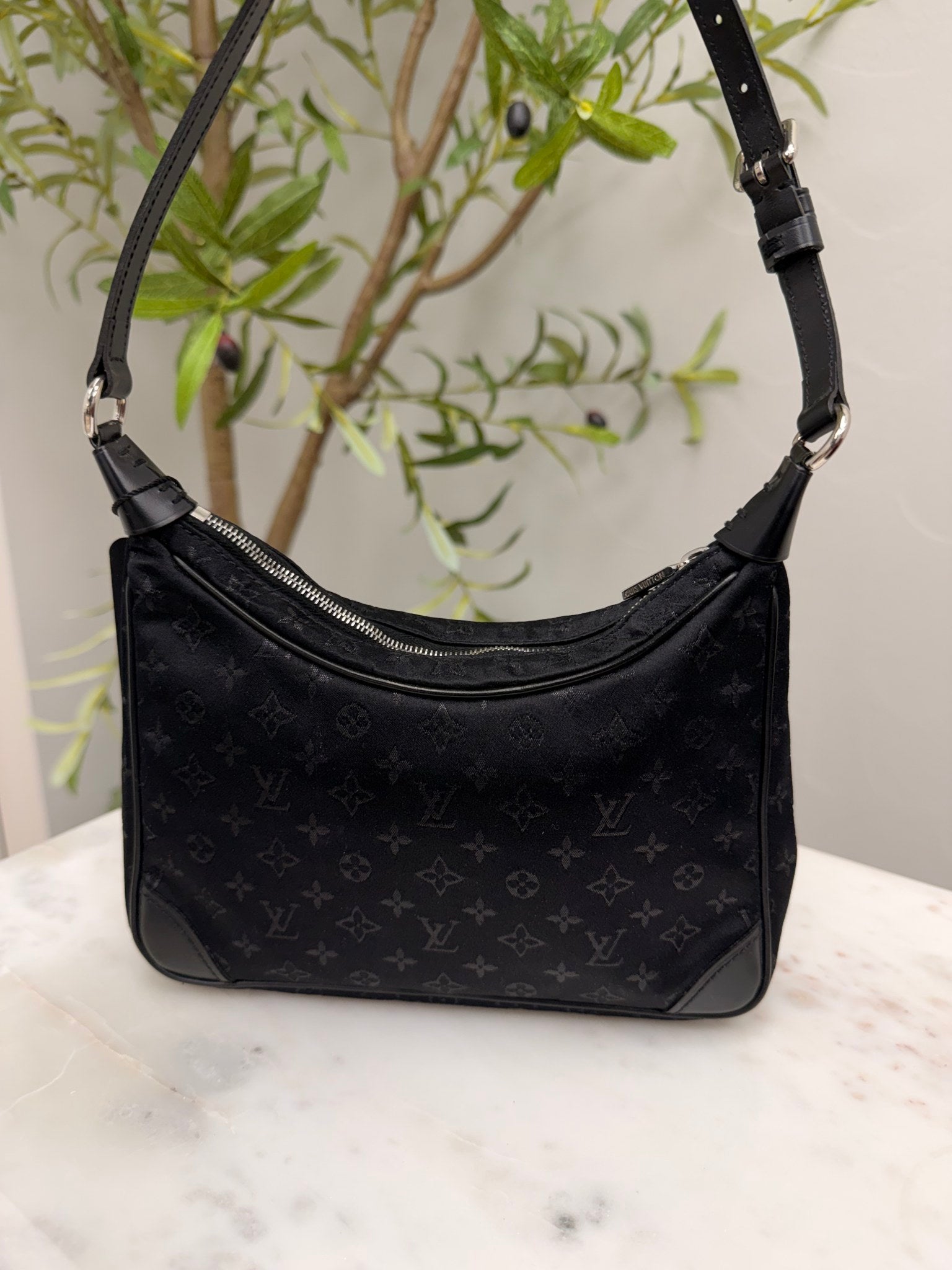 Louis Vuitton Black Satin Mini Boulounge Shoulder Bag