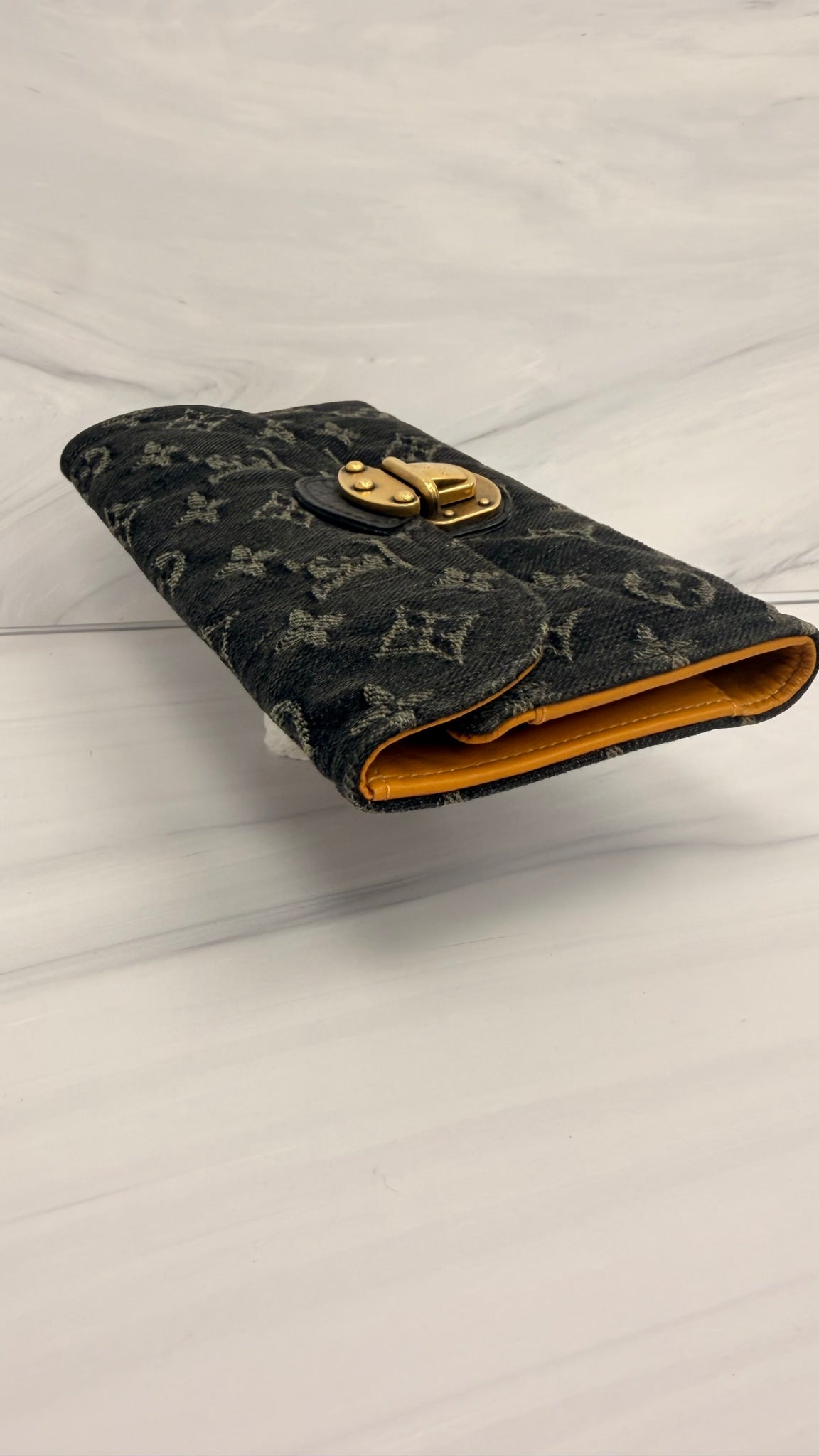 Louis Vuitton Monogram Black Denim Amelia Wallet