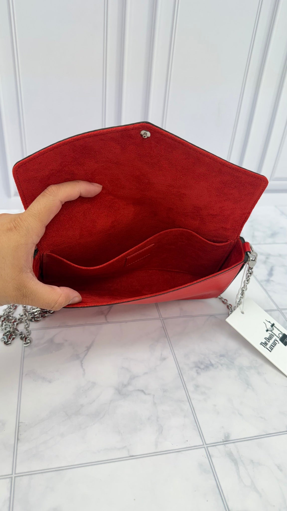 Louis Vuitton Red Epi Leather Pochette Felicie Crossbody Bag 