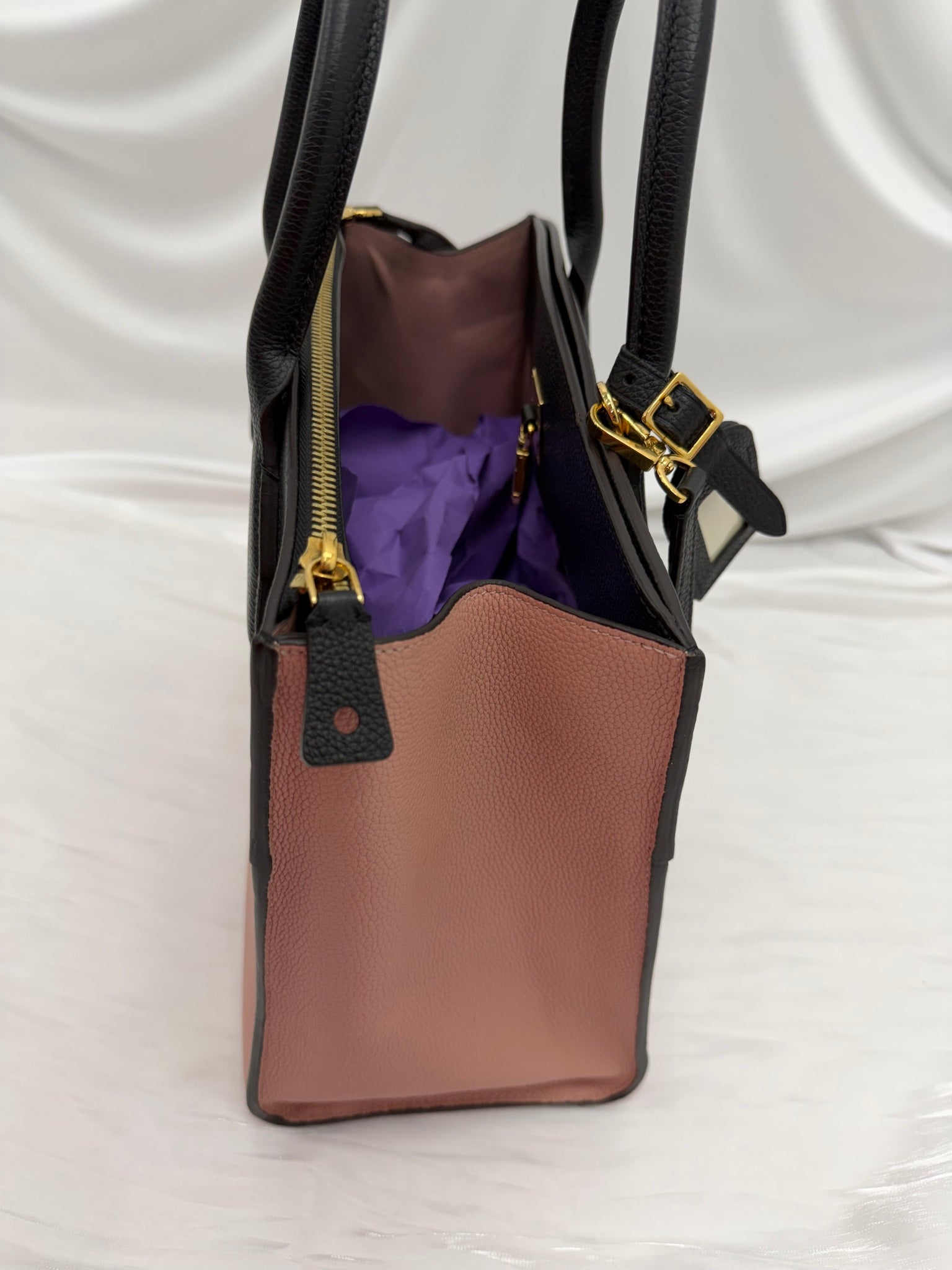 Louis Vuitton Dusty Pink & Black Taurillon Leather City Steamer PM Handbag