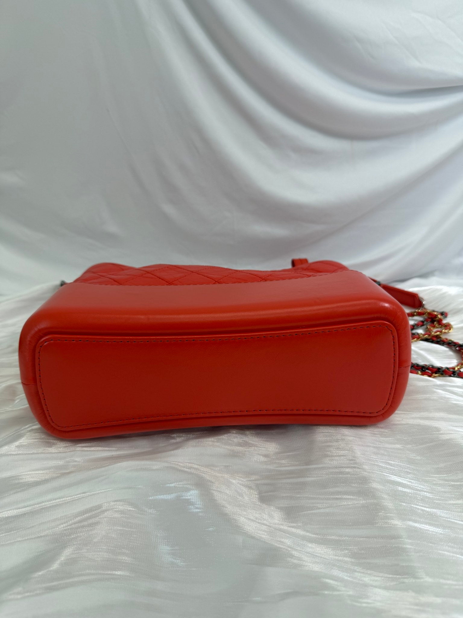 Chanel Orange Quilted Calfskin Gabrielle Medium Crossbody Bag