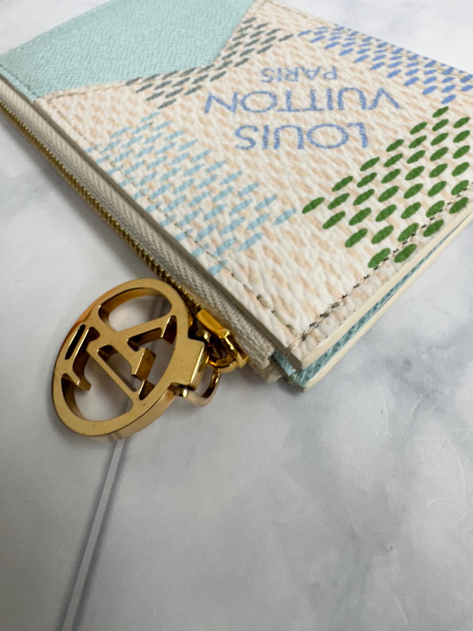 Louis Vuitton Cream Multicolor Romy Card Holder