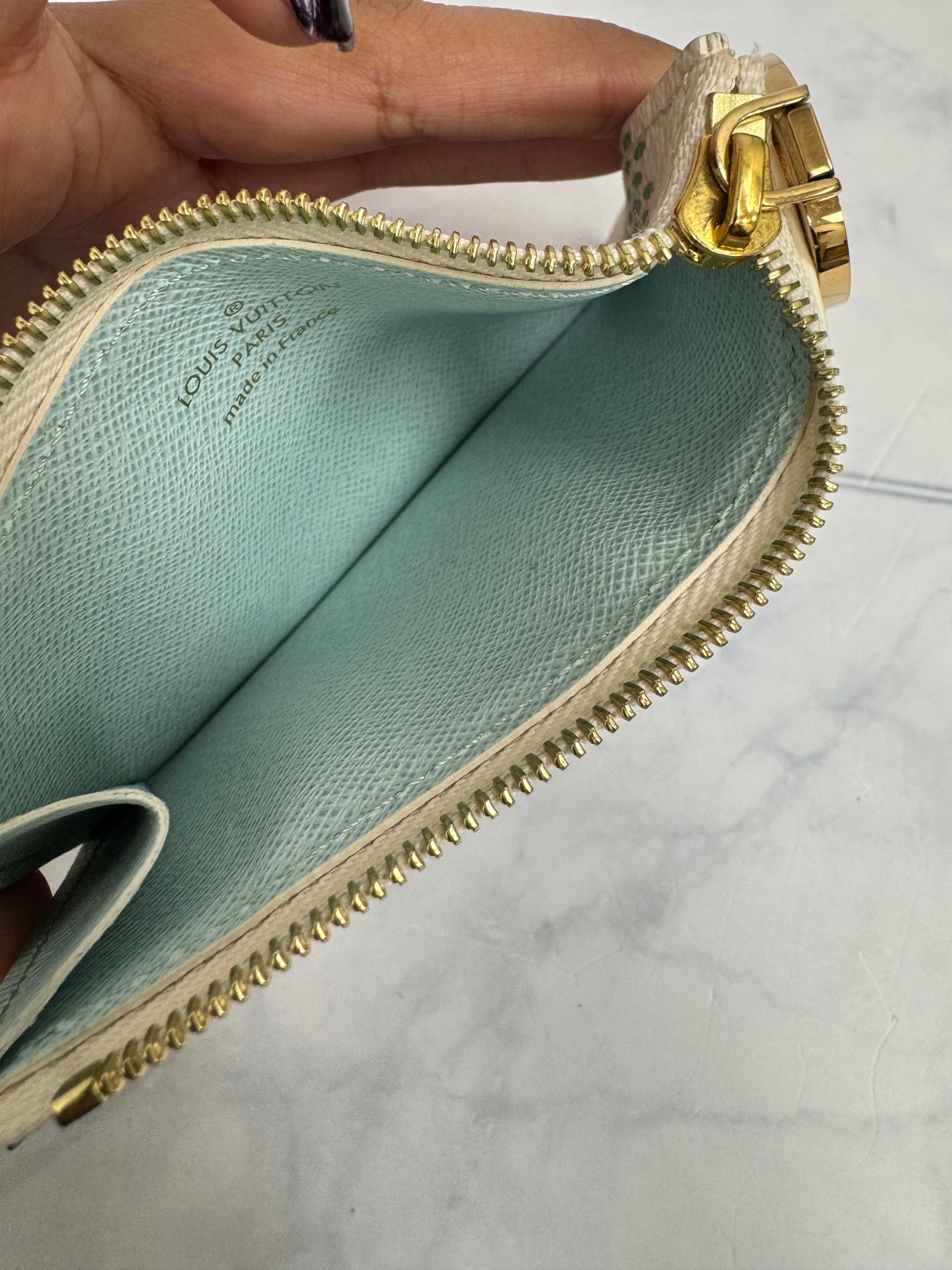 Louis Vuitton Cream Multicolor Romy Card Holder