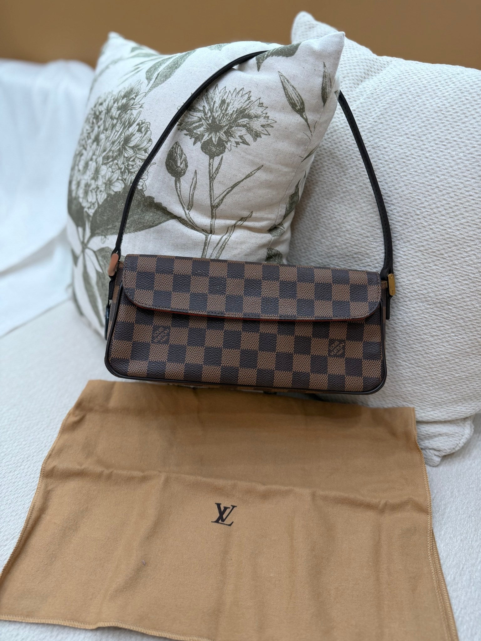 Louis Vuitton Damier Ebene Recoleta Shoulder Bag