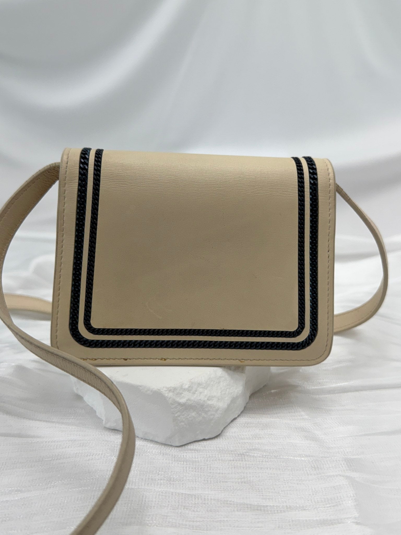 Bvlgari Cream Calfskin Diamond Blast Serpenti Mini Crossbody