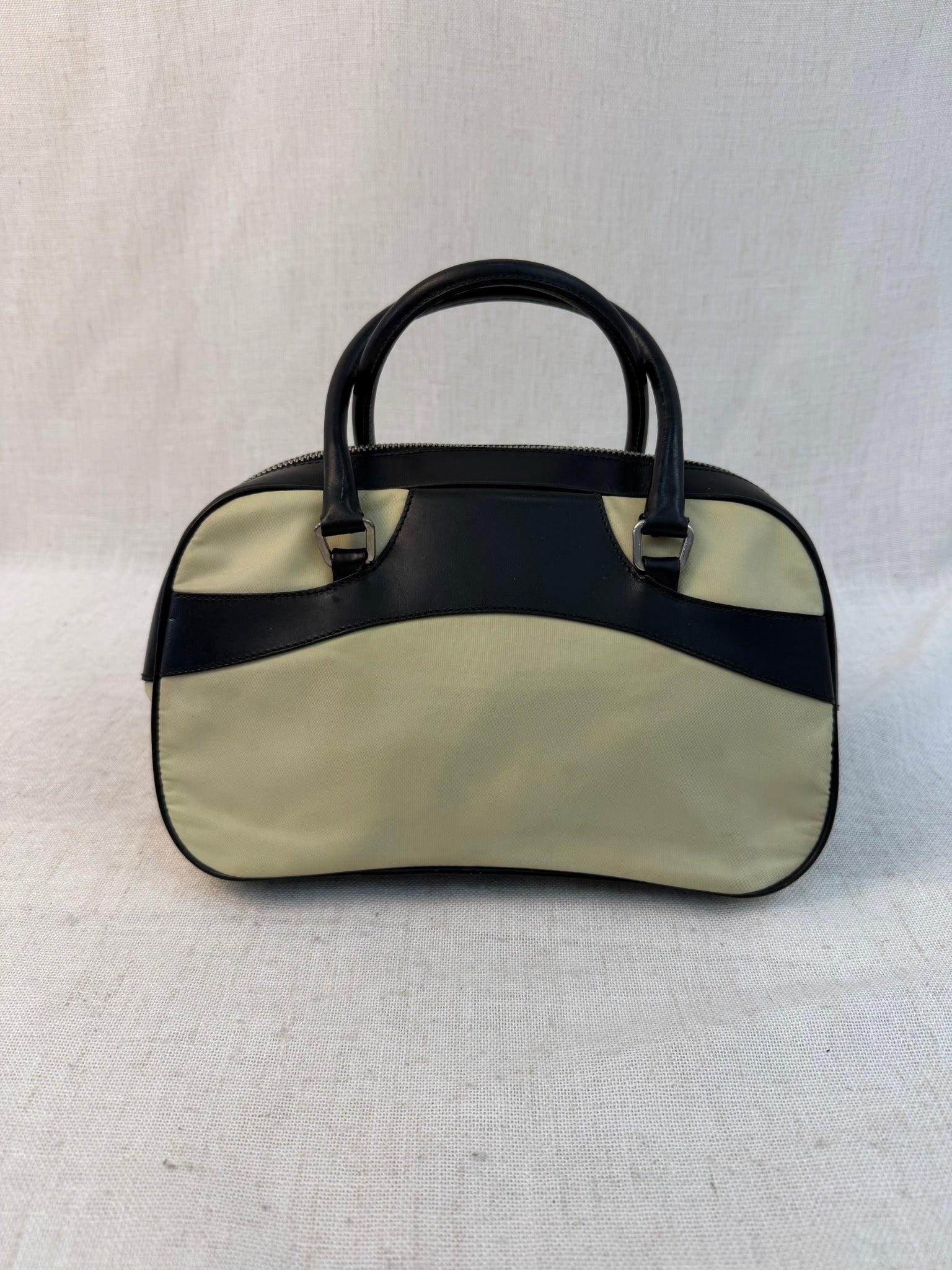 Prada Beige Nylon Small Bowler Bag