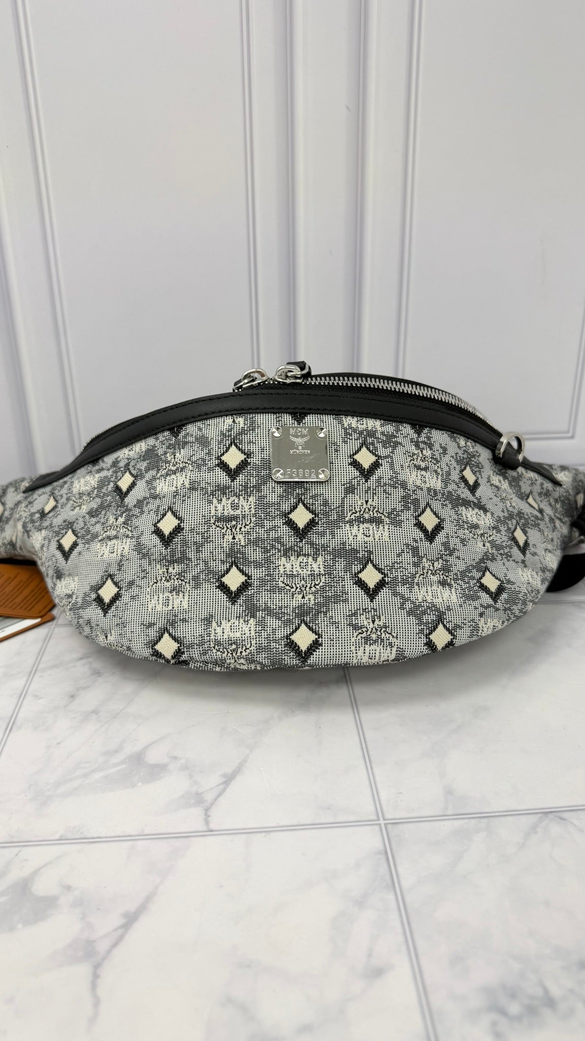 BRAND NEW - MCM Grey Denim Fursten Belt Bag 