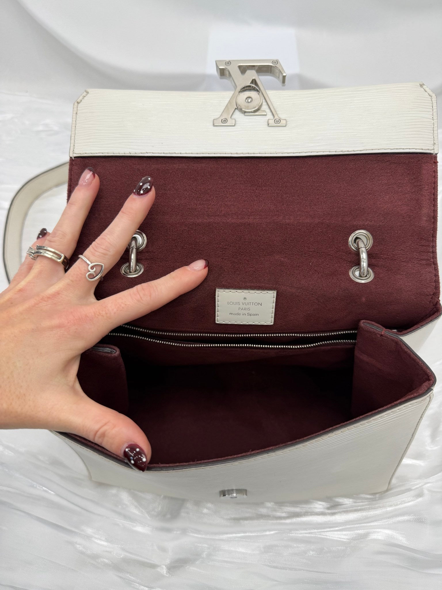 Louis Vuitton White Epi Grenelle MM 2way Bag