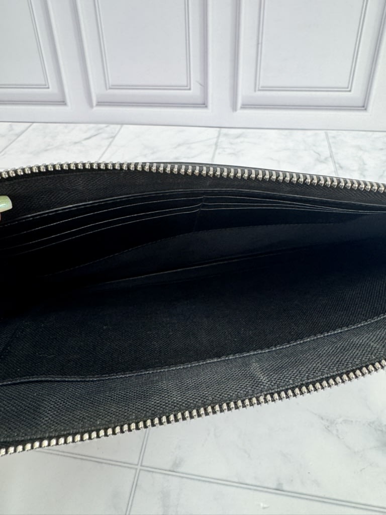 Gucci Black Leather Blade Wristlet Pouch