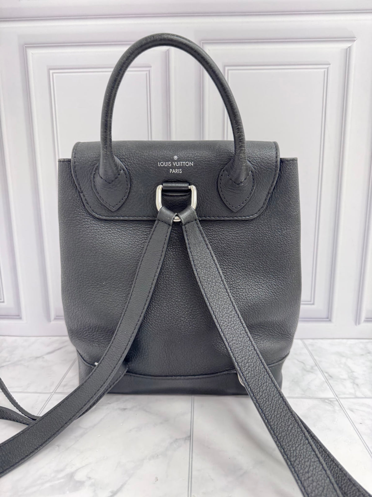 Louis Vuitton Black Leather Lockme Backpack