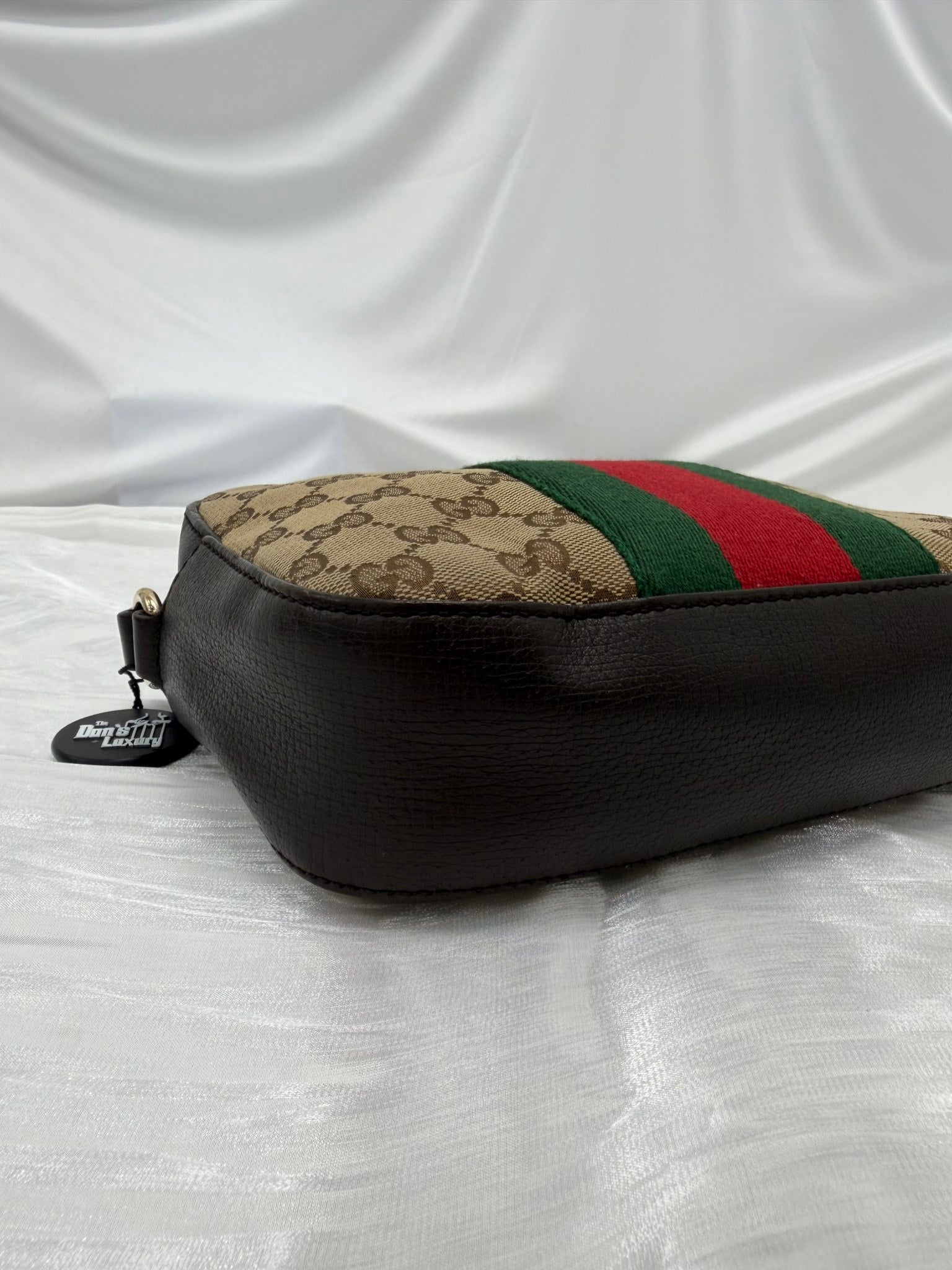 Gucci Brown GG Canvas & Leather Sherry Line Bee Camera Bag