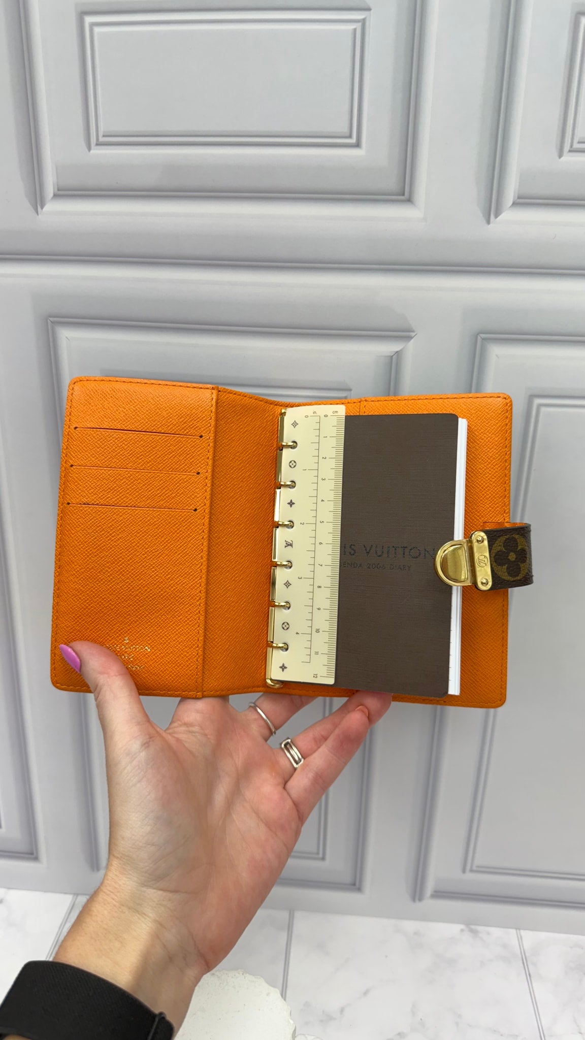 Louis Vuitton Monogram & Orange Passport Agenda PM 