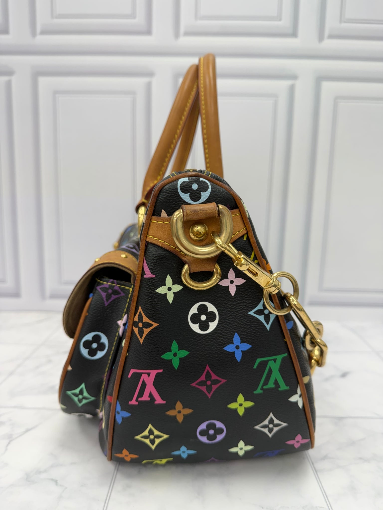 Louis Vuitton Black Multicolor Monogram  Rita Handbag