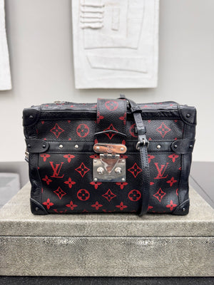 Louis Vuitton Black And Red Monogram Infrarouge Petite Malle Soft Bag GM