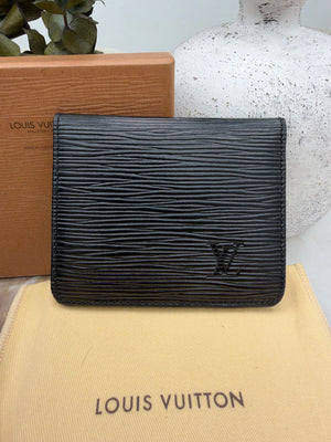 Louis Vuitton Black Epi Leather Card Case