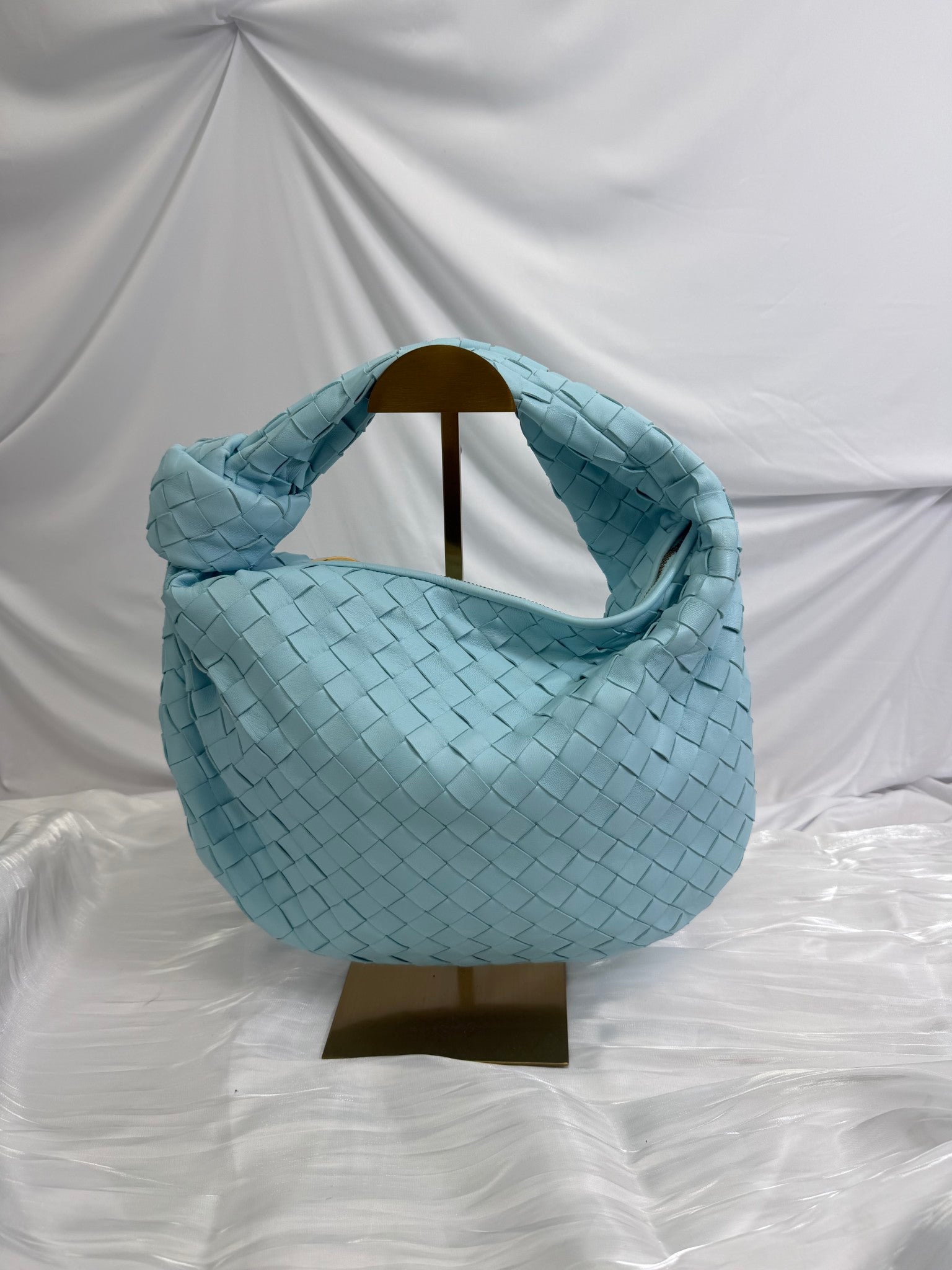 Bottega Veneta Light Blue Intrecciato Teen Jodie Bag