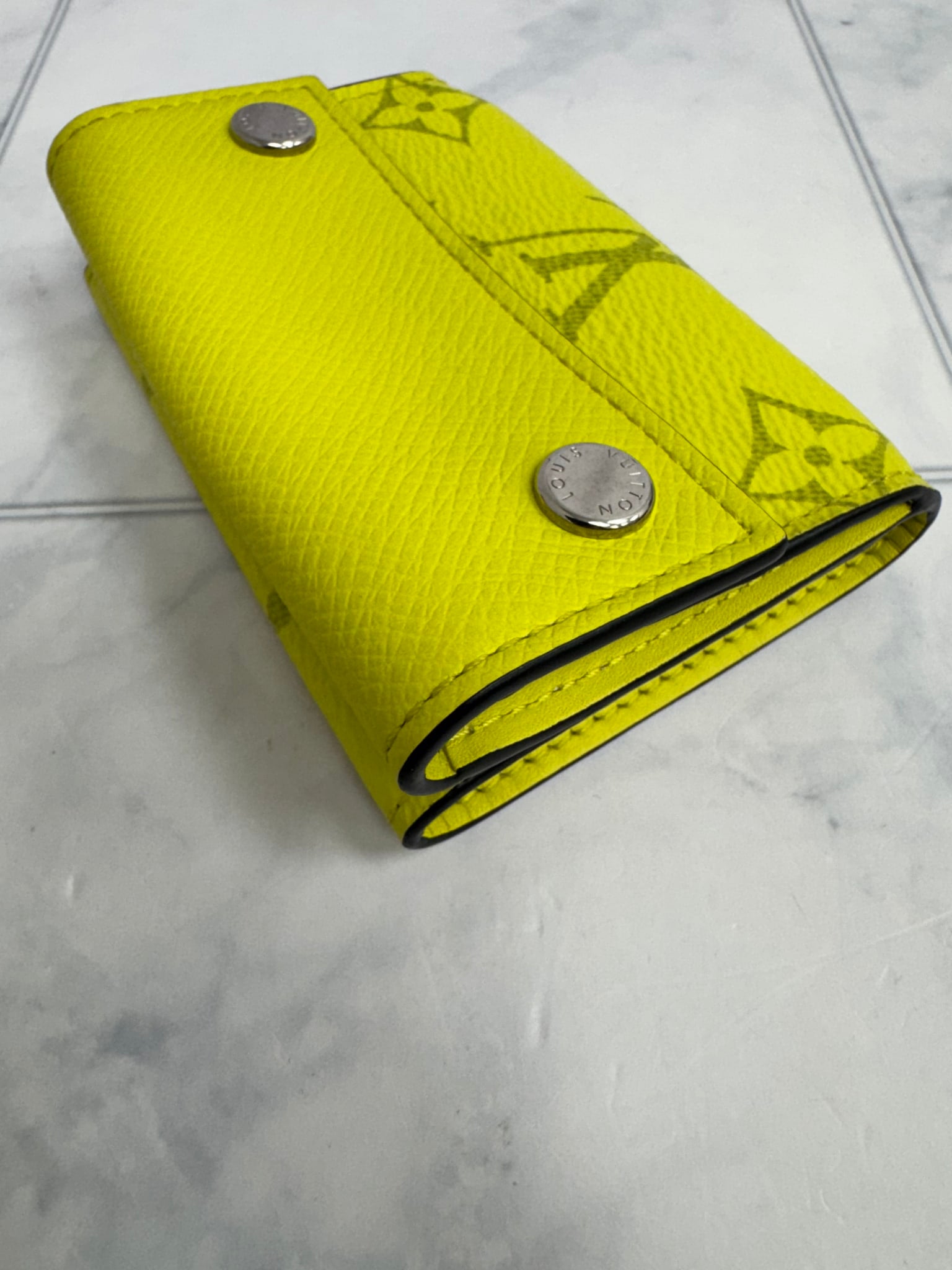 Louis Vuitton Yellow Monogram Taigarama Discovery Compact Wallet
