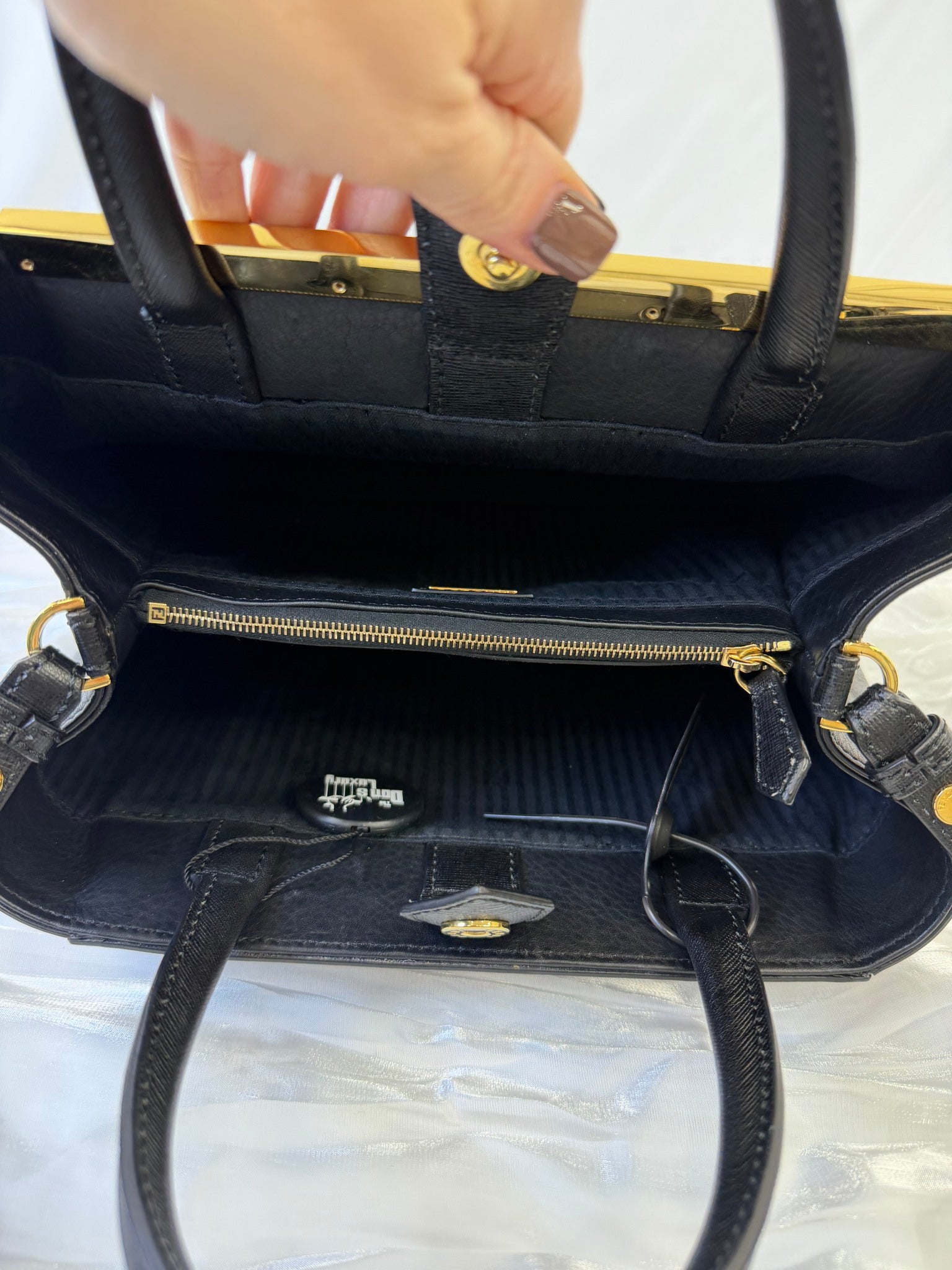 Fendi Black Leather  2 Jours Petite Bag