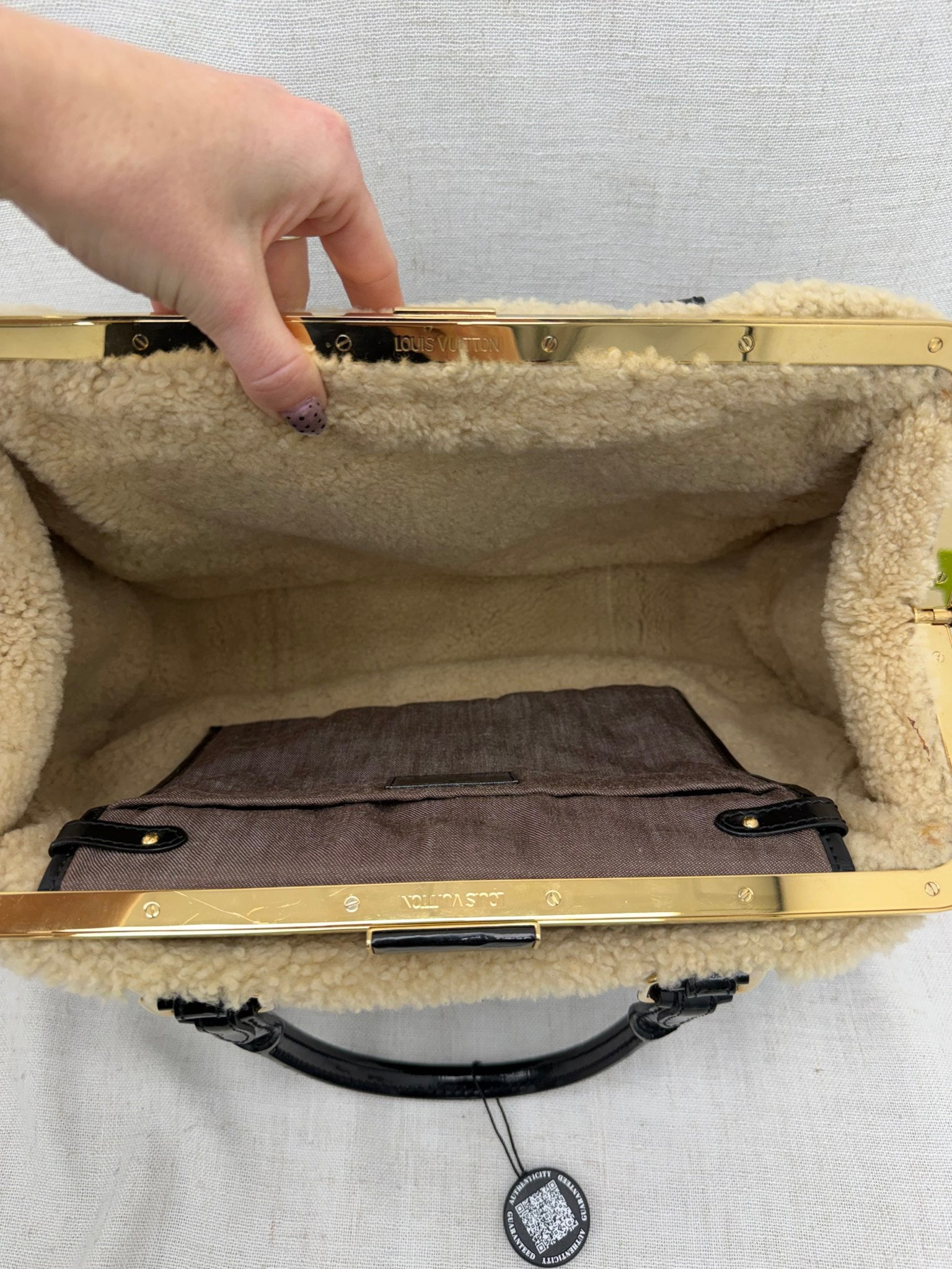 Louis Vuitton Monogram Limited Edition Shearling Thunder Storm Bag