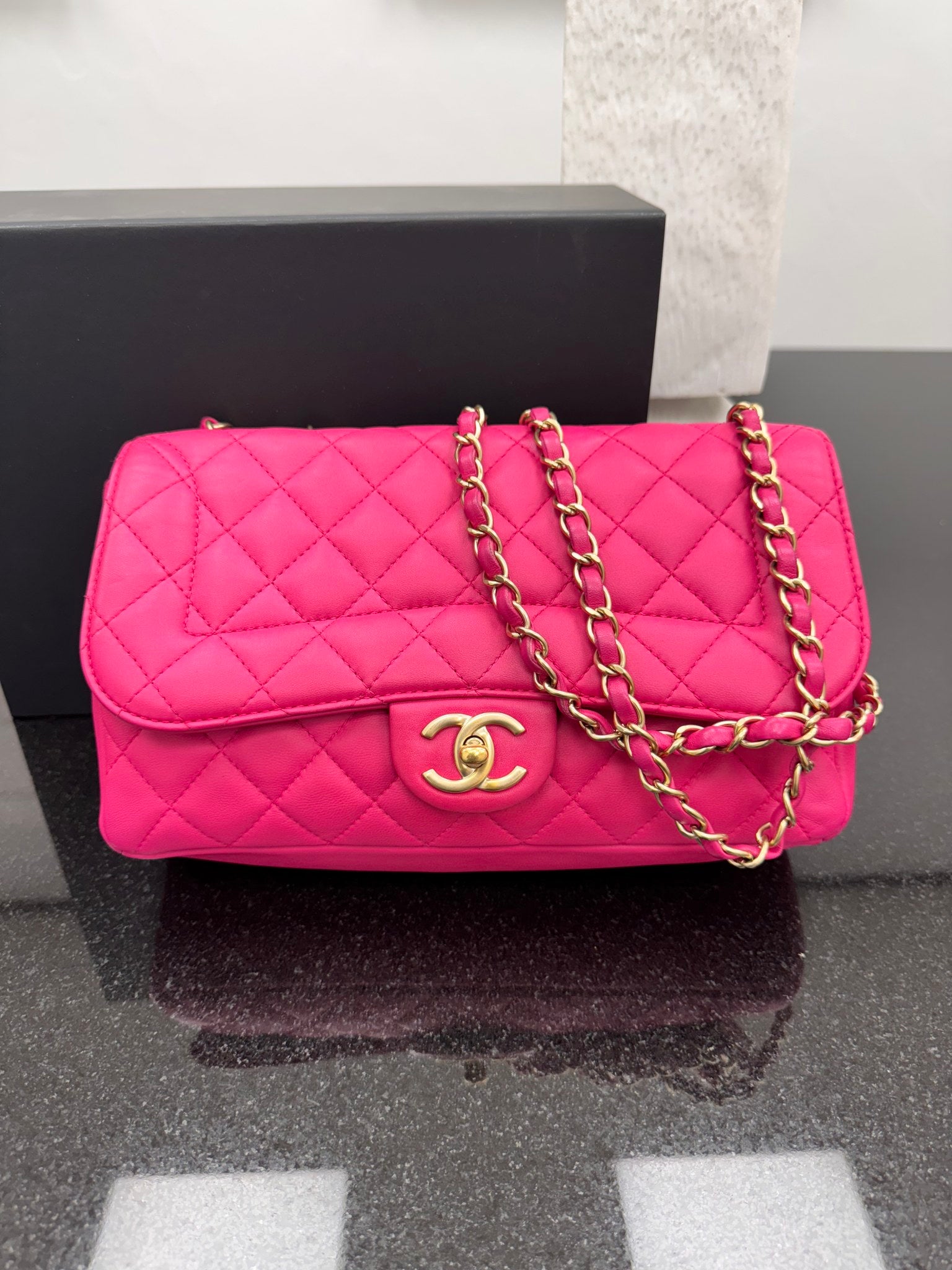 Chanel Pink Quilted Lambskin Mademoiselle Chic Medium Flap Bag