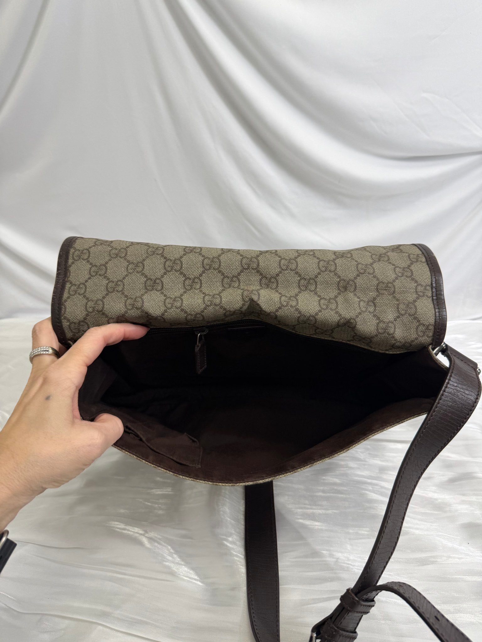 Gucci Brown GG Coated Canvas Web Messenger Bag