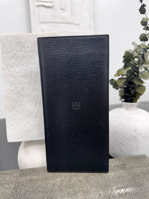 Loewe Black Grained Leather Long Wallet