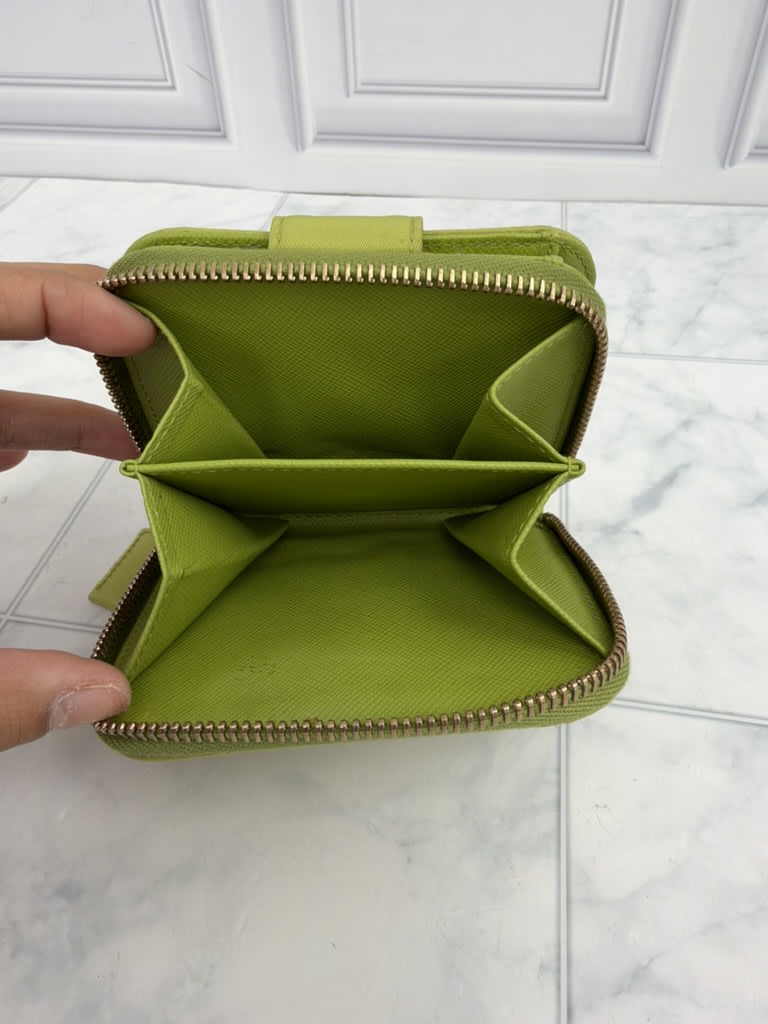 Prada Green Nylon Compact Wallet