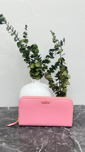 Fendi Pink Leather Zippy Wallet