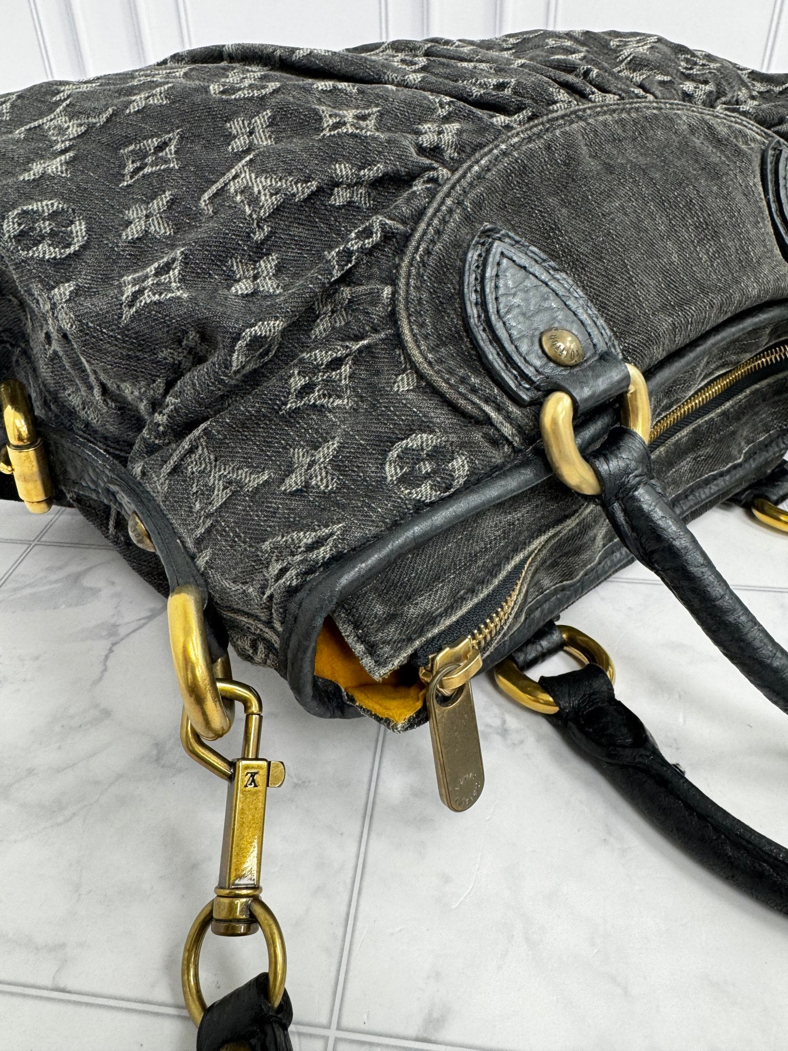 Louis Vuitton Black Denim Monogram Neo Cabby MM 