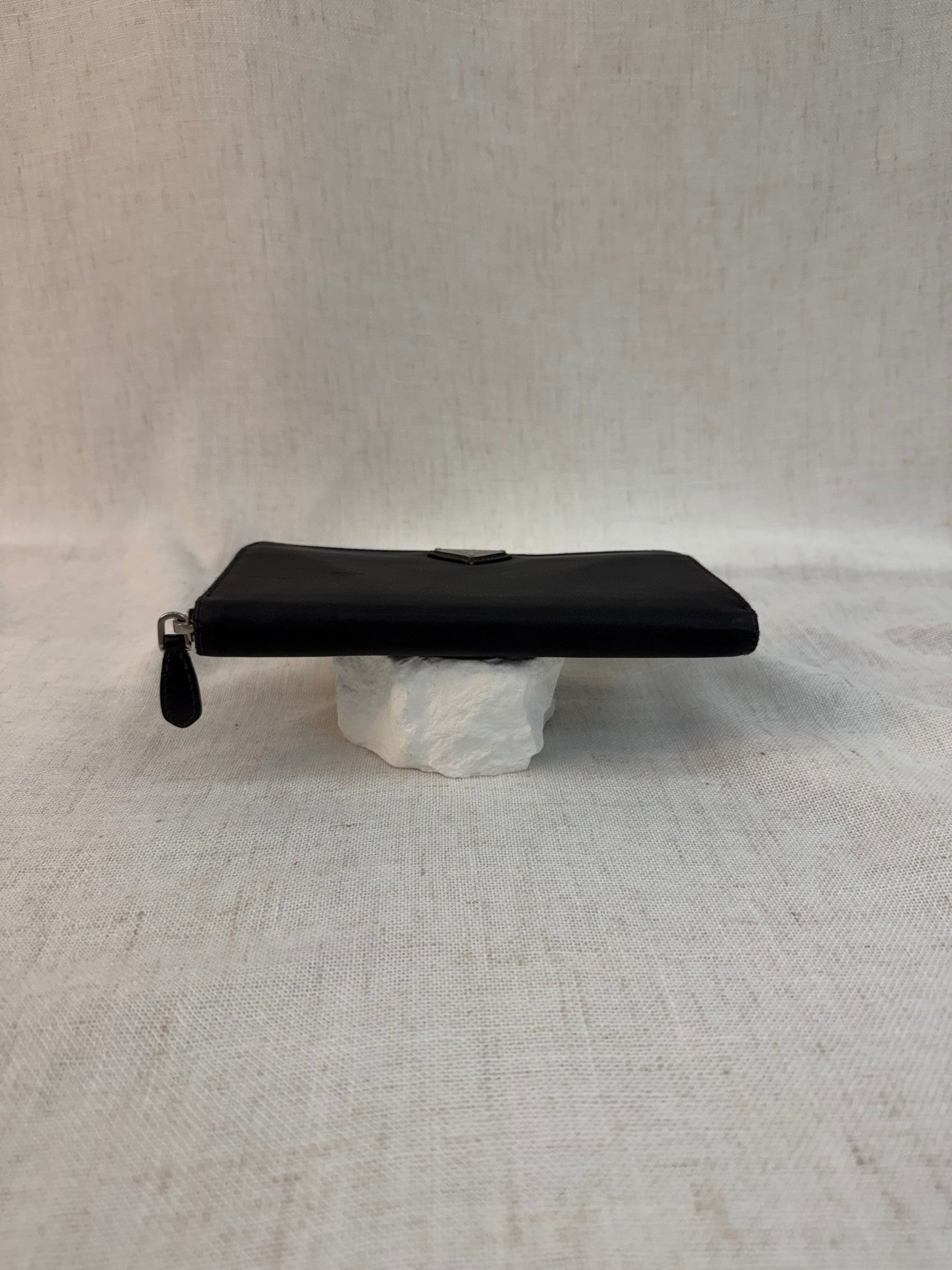 Prada Black Nylon Tessuto Zip Around Wallet